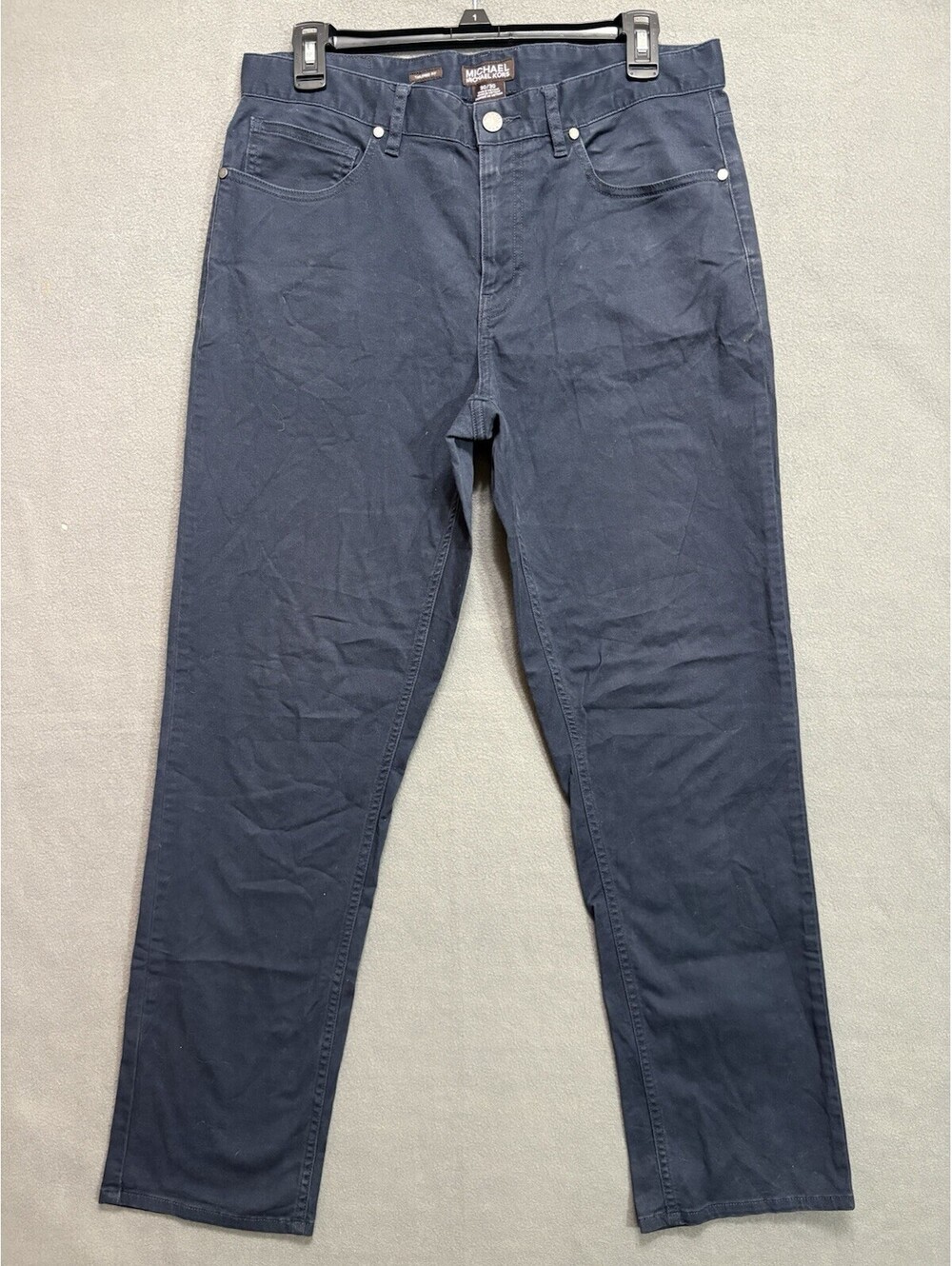 Michael Kors Men's Tailored Fit Pants Slate Navy Grey 30/30
